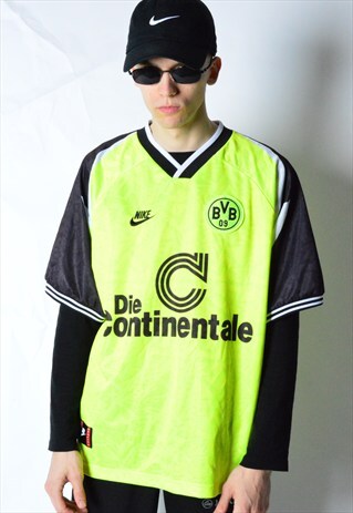 VINTAGE 90S NEON NIKE GERMANY FOOTBALL JERSEY T-SHIRT