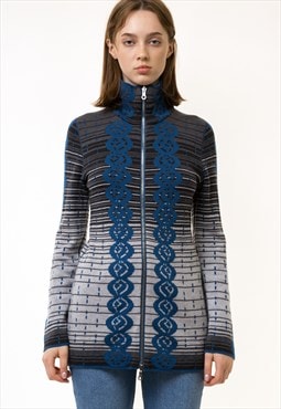 Xess Baba Merino Wool Turtleneck Abstract Pattern Woman 5551