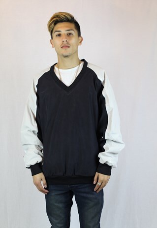 MENS VINTAGE NIKE SWEATSHIRT JUMPER LARGE GOLFING V NECK