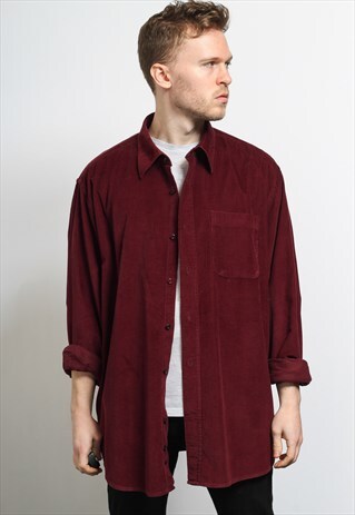 VINTAGE CORDUROY CORD SHIRT RED
