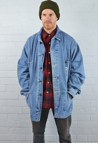 VINTAGE LEE MID BLUE DENIM WORKER JACKET
