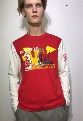 VINTAGE 90' OLDSCHOOL COOL UNISEX RED FILA SWEATSHIRT