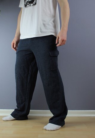 VINTAGE STARTER SWEATPANTS/JOGGERS IN NAVY EMBROIDERED LOGO