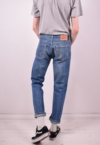LEVI'S 501 MENS VINTAGE JEANS W31 L29 BLUE 90S