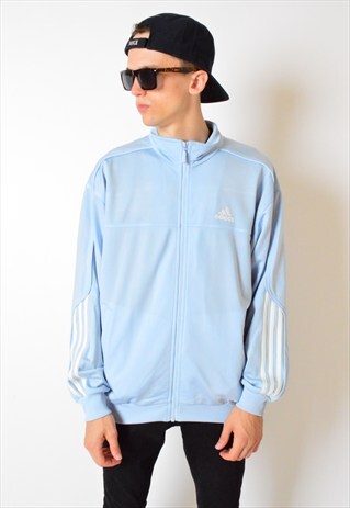 VINTAGE 90S PASTEL BLUE ADIDAS BOMBER JACKET