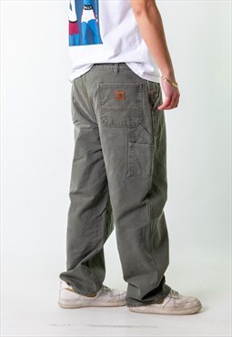 Green 90s Carhartt  Cargo Skater Trousers Pants Jeans