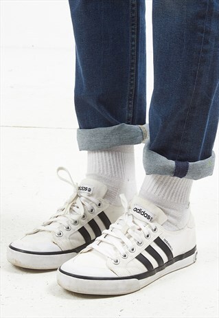 VINTAGE WHITE BLACK ADIDAS TRAINERS