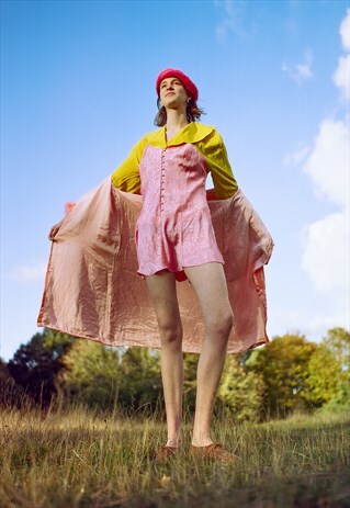 VINTAGE PINK SILK PLAYSUIT