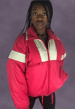 Vintage 90s Colmar Zip Up Puffer Jacket in Pink 