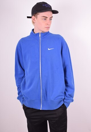 NIKE MENS VINTAGE TRACKSUIT TOP JACKET LARGE BLUE 90'S