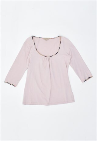 VINTAGE 90'S BURBERRY 3/4 SLEEVE TOP PINK