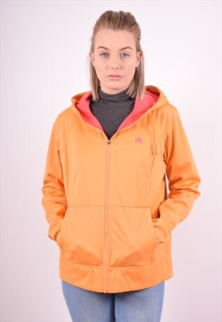 NIKE WOMENS VINTAGE HOODIE JACKET LARGE ORANGE 90S