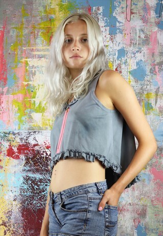 ZIP FRILL TOP