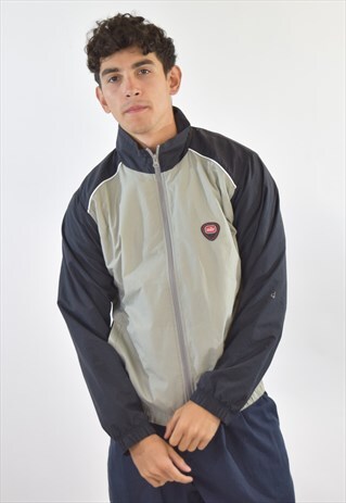 VINTAGE 90S GREY BLACK NIKE TRACK JACKET