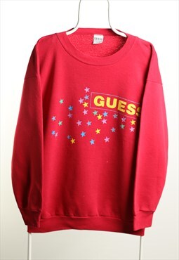Vintage Guess Crewneck Sweatshirt Red