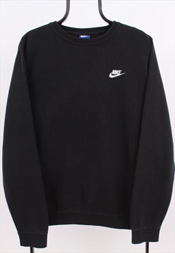 Mens vintage Small Logo Embroidered Black Nike Sweatshirt 
