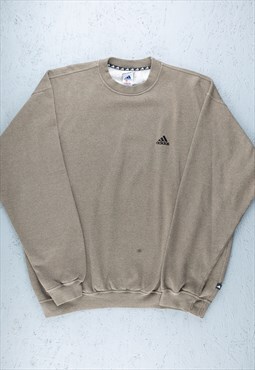 90s Adidas Brown Small Logo Essential Sweatshirt - B2284