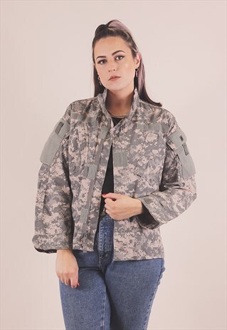 VINTAGE ARMY SURPLUS DIGI CAMO SHIRT JACKET /A5044
