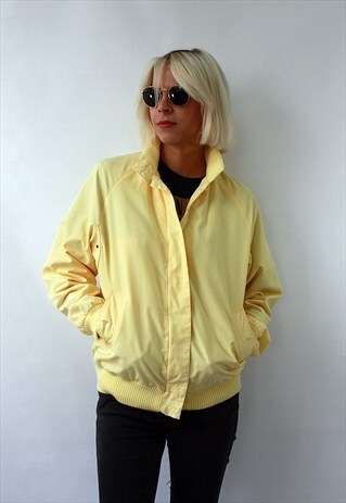 VINTAGE 80' AMAZING BEAUTIFUL PASTEL YELLOW LIGHT JACKET