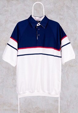 Vintage Casual Wear Striped Polo Shirt Oversized Baggy 90s