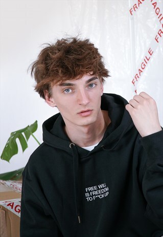 FREE WILL IS FREEDOM TO FUCK UP EMBROIDERED HOODIE