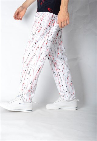 REWORKED VINTAGE 90S HAND PAINTED WHITE JEANS