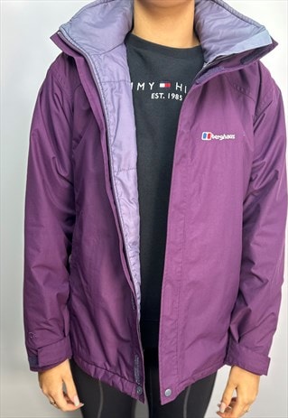 VINTAGE BERGHAUS AQ2 PURPLE QUILTED SHELL JACKET/COAT