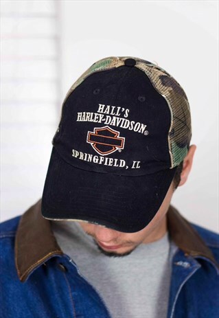 VINTAGE HARLEY-DAVIDSON HALL'S LOGO CAP 90S ONE SIZE 2.8