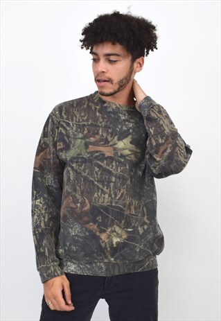 VINTAGE 90S CAMOUFLAGE PRINT SWEATSHIRT