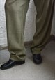 VINTAGE STRAIGHT TROUSERS IN KHAKI GREEN