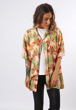 PRINT PATTERNED SHIRT OVERSIZED FESTIVAL UK 18 - 20 (H73C)