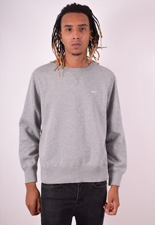 NIKE MENS VINTAGE SWEATSHIRT JUMPER LARGE GREY 90S