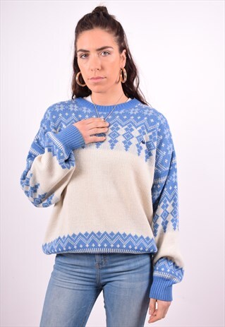 KAPPA WOMENS VINTAGE JUMPER SWEATER XL BLUE 90'S