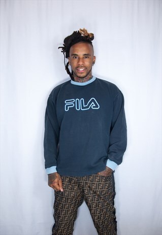 BLUE FILA VINTAGE SWEATSHIRT