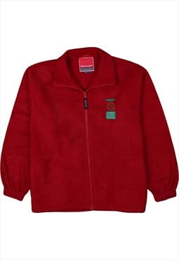 Vintage 90's Result Fleece Jumper Full Zip Up Warm Red Small