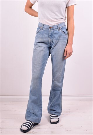 WRANGLER WOMENS VINTAGE JEANS W34 L33 BLUE 90'S