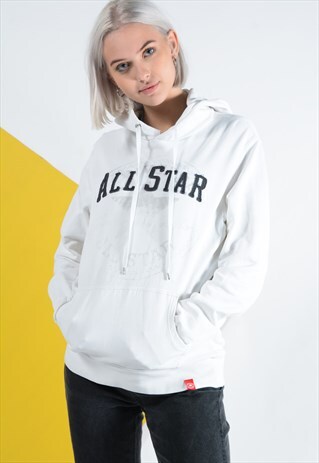 CONVERSE HOODIE WITH LOGO IN WHITE.