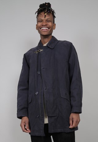 VINTAGE BURBERRY NAVY DUFFLE COAT