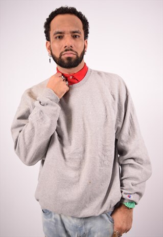 VINTAGE CHAMPION SWEATSHIRT JUMPER GREY