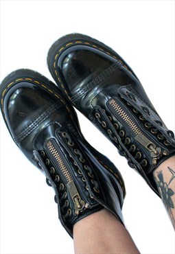 Dr Martens Black Vegan SINCLAIR Zip up lace ankle Boots 6