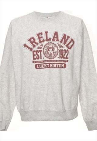 Vintage Grey Ireland Printed Sweatshirt - M