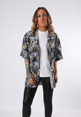 PRINT PATTERNED SHIRT OVERSIZED FITTED UK 16 - 18 (ADCE)