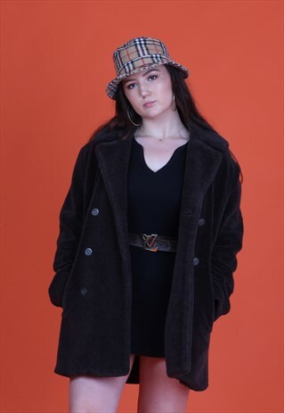 BROWN FENDI FAUX FUR STYLE COAT, MADE IN ITALY