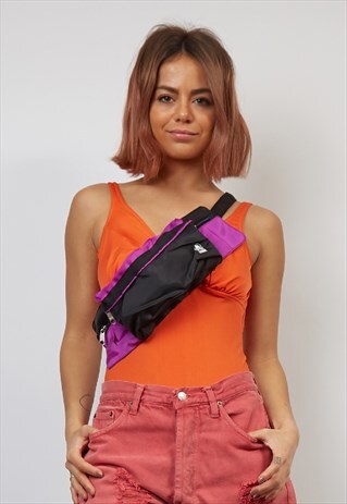 VINTAGE 90'S PURPLE/BLACK BUM BAG