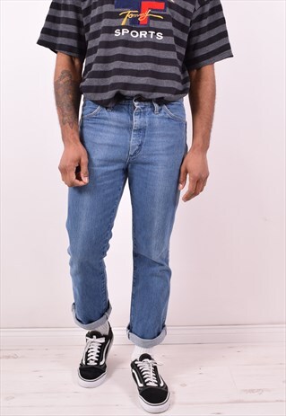 WRANGLER MENS VINTAGE JEANS W30 L29 BLUE 90S