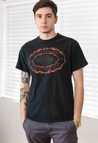 VINTAGE HARLEY DAVIDSON T-SHIRT LOGO 90S M 7.7