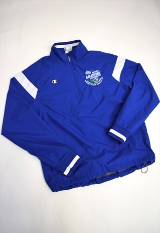 VINTAGE 90S CHAMPION BLUE 3/4 ZIP SWEATSHIRT