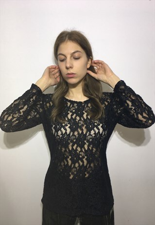 VINTAGE 80' BEAUTIFUL COOL BLACK UNISEX TOP