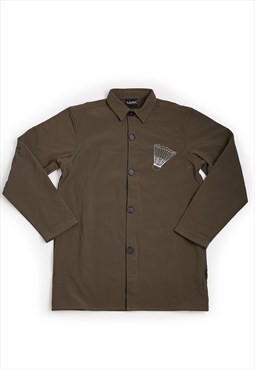 Brown badminton Fleece Extra Length jacket shirt coat 