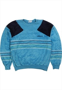 Vintage 90's Adidas Sweatshirt Striped Heavyweight Crewneck